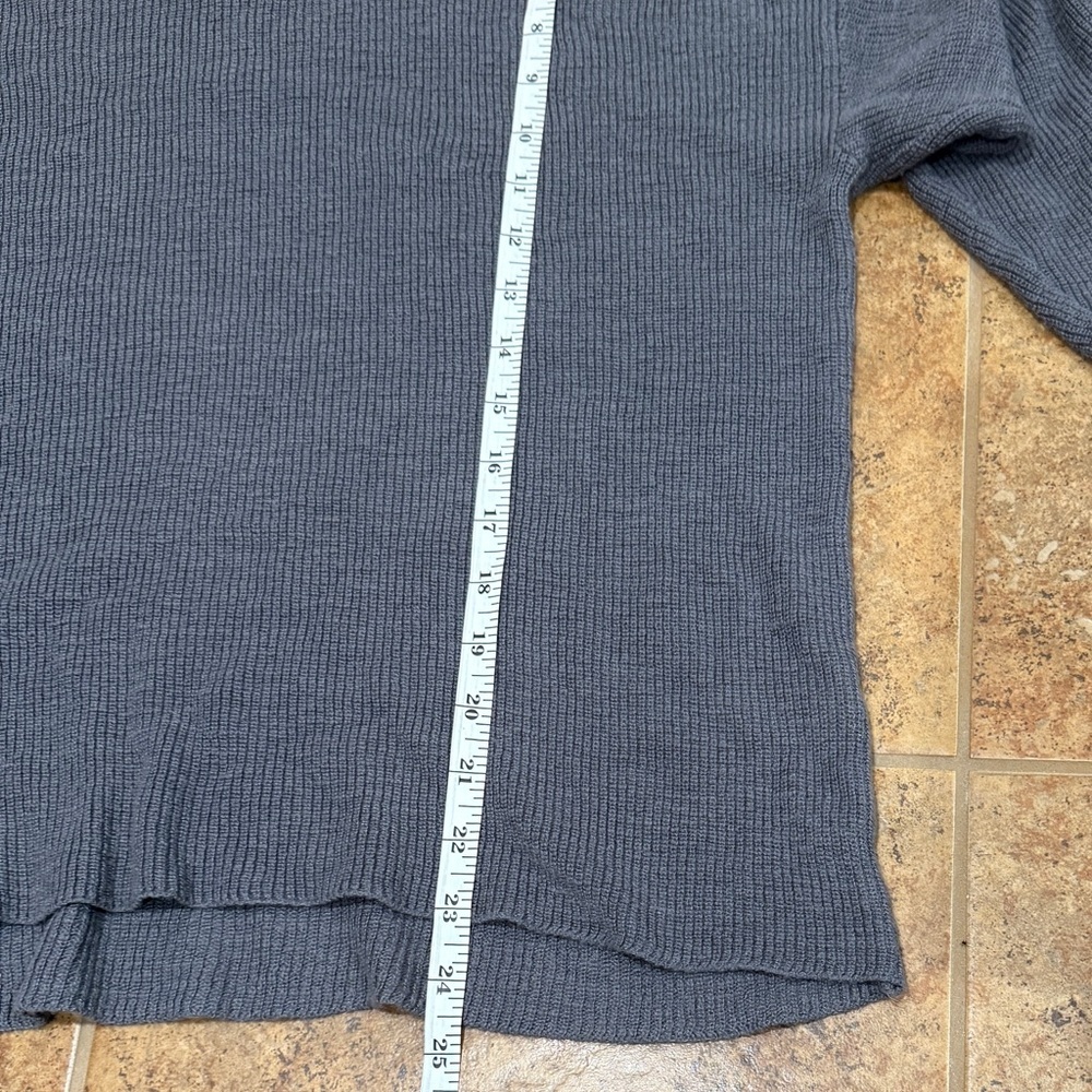 Free People Beach Grey Knit Sweater Small S Petite Lightweight Oversized Cozy - Picture 7 of 8